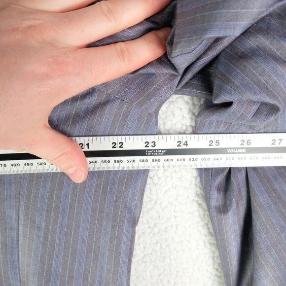 Paul Smith Blazer Mens 52 42R Blue Gray Striped Two Button Vented Sport Coat - Picture 9 of 16